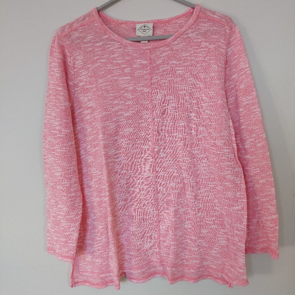 St Johns Bay Long Sleeve Tunic Top Women's XLarge Pink